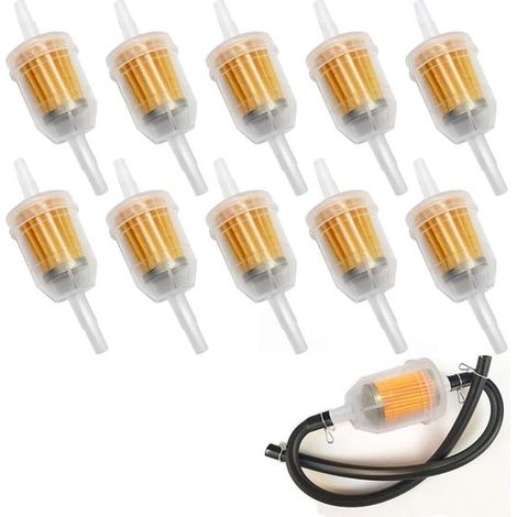 Kraftstofffilter – 10 Stück – Benzinfilter – Inline-Kraftstofffilter mit 6,5-mm- und 8-mm-Schlauchanschluss – Universeller Inline-Kraftstofffilter – Waschbar – Kraftstofffilter – Roller – Motorrad (1/4)