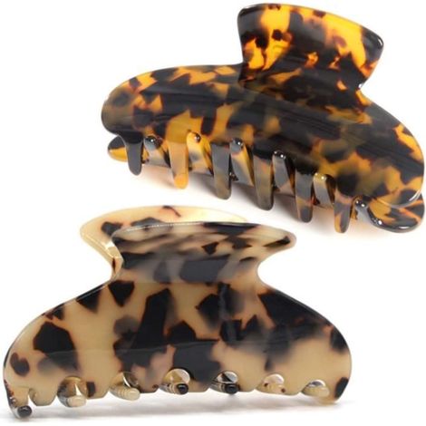 Lot de 2 grande pinces à cheveux pour femmes et filles,9.5cm grosse pince à griffes cheveux adulte,Écaille de Tortue pince cheveux (1/4)
