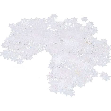 1000 paillettes flocons de neige, 2,3 cm, couleurs vives, paillettes de Noël réutilisables en plastique, idéales pour décorer boîtes cadeaux, sapins, vases, objets blancs...