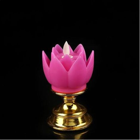 Lampe Lotus LED Multicolore, Lumière Douce Naturelle, Durable et Sans Odeur pour Chambre, Bureau ou Salon (Violet) (1/5)