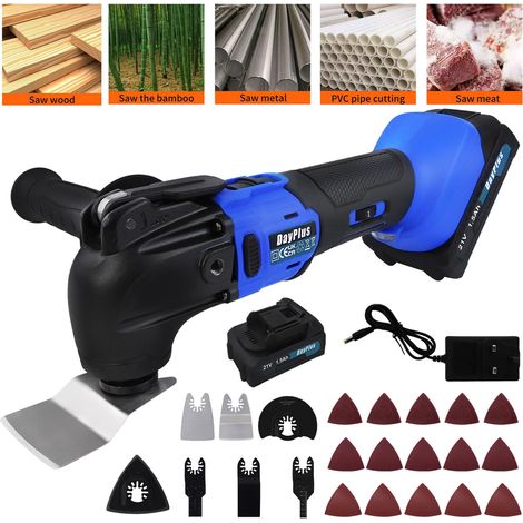 Cordless Electric Oscillating Multi Saw Power Tool Sanding Blade Li-ion Battery (1/5)
