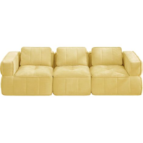 3-Sitzer-Modularsofa gelb, Polyester, 32D-Schaum, ohne Montage (1/5)