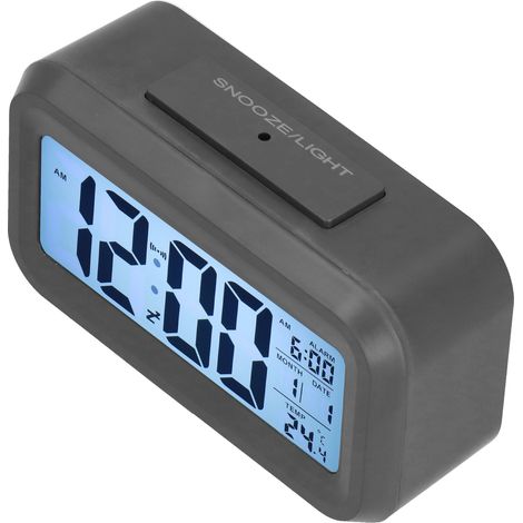 Großer digitaler LED-Wecker mit elektronischem Nachtlicht und Schlummerfunktion, für Schlafzimmer oder Büro, schwarz (1/5)