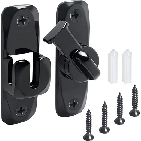 Confezione da 2 - Serratura per porta scorrevole a 90/180 gradi - Protezione della privacy - Serratura di sicurezza per porta scorrevole - Serratura in miniatura - Adatta per capanni, giardini, bagni,