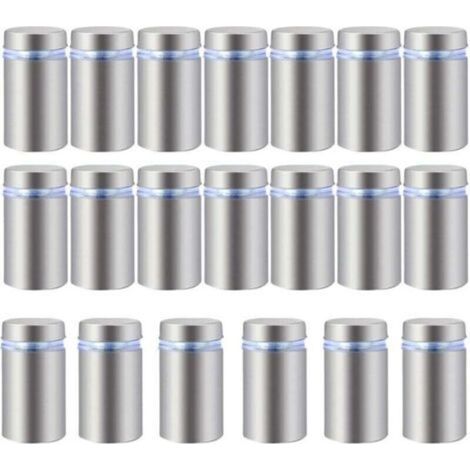 20pcs Stainless Steel Advertising Screws Glass Standoffs Bolts Holders Screws Signs Advertising Nails Hardware Fastening Screws Frameless Spacer Clamp for Glass 16x30mm (1/3)