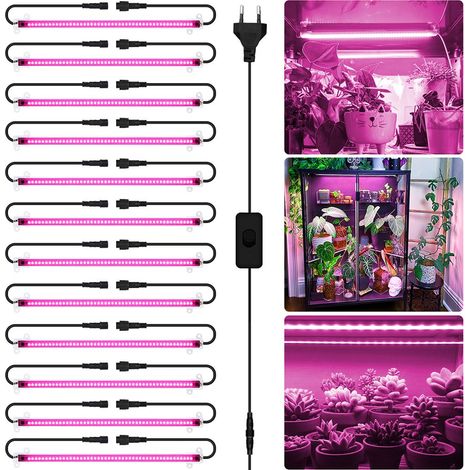 Lampe De Croissance Pour Plantes - Bande Led 30 Cm 48 Led Spectre Complet 380-800 Nm - Pour Serre Intérieure Et Étagères - 12 Pièces (1/5)