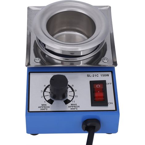Bain de soudure 220V 150W ST-21C, 50mm, température max 450°C, pour dessoudage et brasage, pot de fusion professionnel, cuve de soudage électrique.