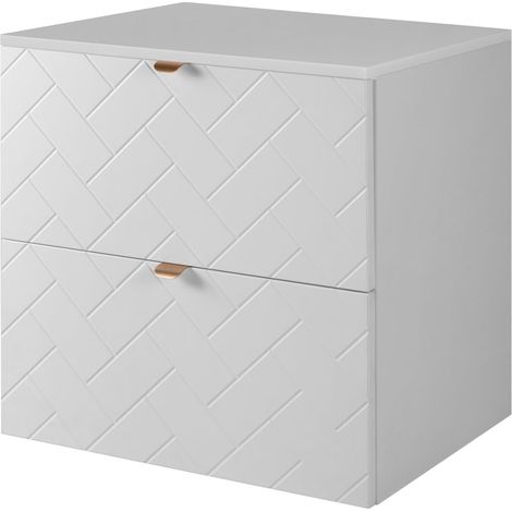 Mobile da bagno, Bianco Opaco, 60 x 57 x 46 cm, Maniglie Dorate (1/5)