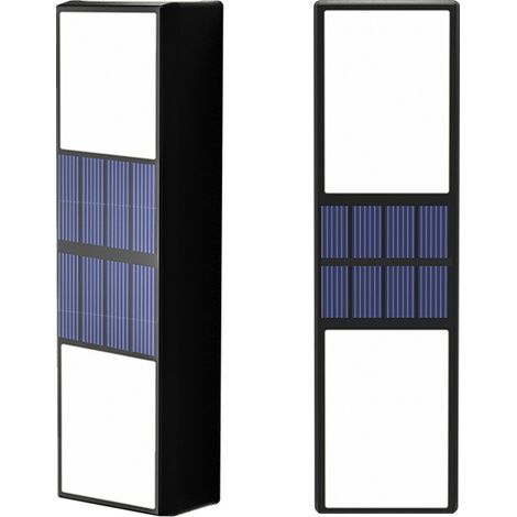 Apliques de pared exteriores sensibles a la luz solar, impermeables, sin necesidad de cableado, luces ambientales para jardín (2 unidades), 15 × 4,5 × 2,5 cm (1/5)