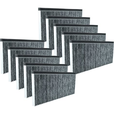 vhbw 10x Filtro a carboni attivi compatibile con Siemens LI64MC520 cappe aspiranti - 45,5 x 20,0 x 2,3 cm