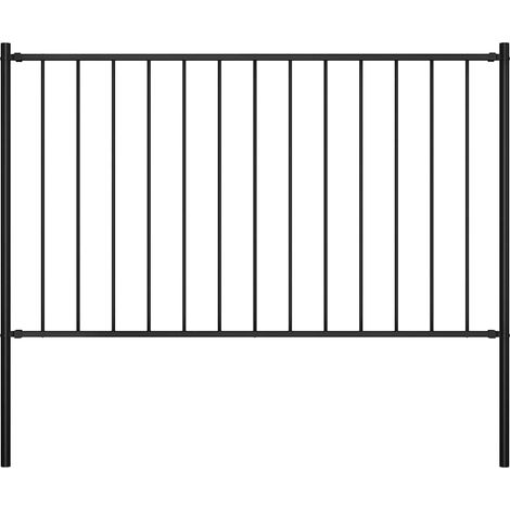 vidaXL Fence Panel "Woerden" with Posts Steel 1,7x1 m Black (1/4)