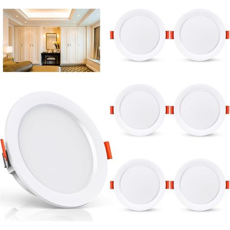 Lot de 6 spots LED encastrables 5W 500 lumens – 4000K blanc naturel – Étanchéité IP44 – Installation facile sans transformateur - 500Lumen (1/5)