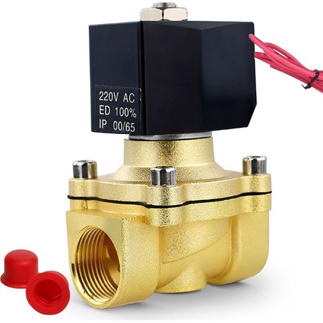 Électrovanne en laiton, 3/4" 220 V CA en laiton, électrovanne électrique, commande directe pour l'eau, l'air, résistante à l'humidité (1/5)