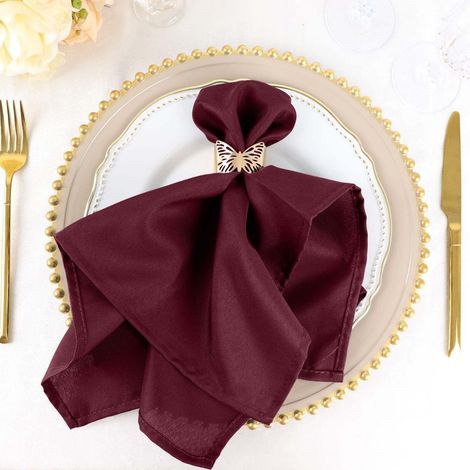 Serviette - Polyester 100 % - 50 x 50 cm - Lavable - Résistant aux Taches et aux Froissements - Pour Mariage Dîner Événement Festif - Lot de 5 (1/5)