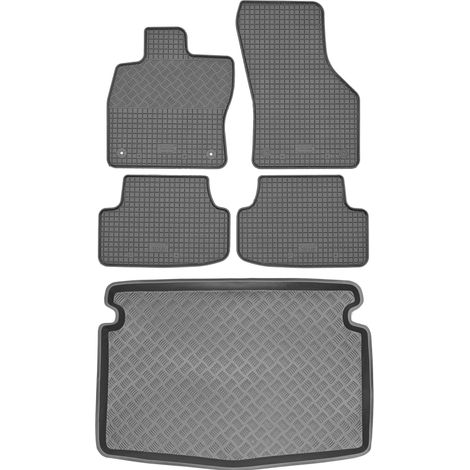 Set di tappetini in gomma per auto e tappetino per bagagliaio per Volkswagen Golf VII Hatchback dal 2012 al 2020.