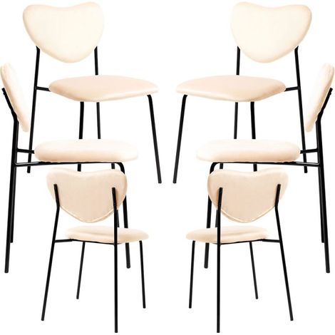 Packs Sillas Comedor - Pack 6 Sillas Cora Black Terciopelo - Beige (1/5)