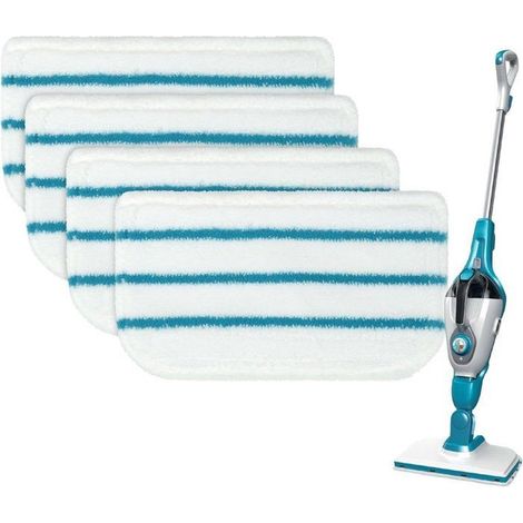 Convient aux chiffons de nettoyeur vapeur Black & Decker FSM1610/1630, amovibles et lavables - lot de 4 - compatible avec le (1/5)
