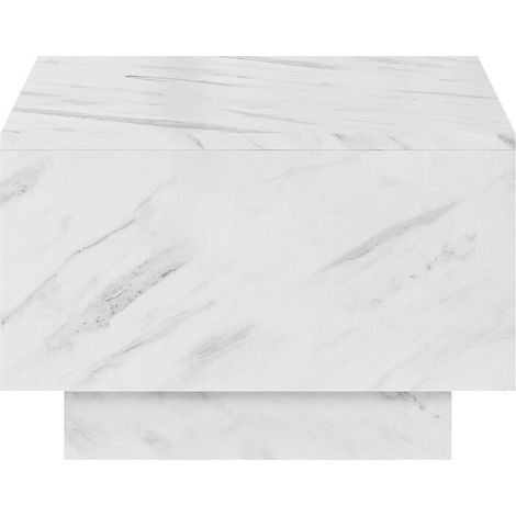 Table basse Goodyear 133, Marbre blanc, 40x60x60cm, Diamètre: 0, Stratifié, Angulaire