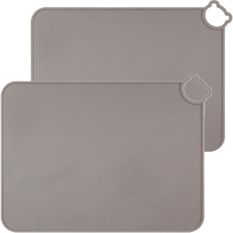 Sets table silicone bébé/enfant lot de 2, lave-vaisselle, tapis voyage portable