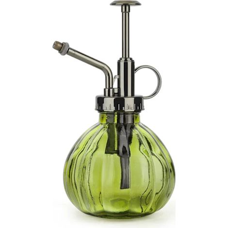 Flacon en verre de 200 ml avec pompe à pression, brumisateur fin pour plantes d'intérieur, arrosoir pour fleurs - Vert (1/5)