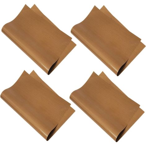 4 feuilles Tapis de Cuisson Réutilisables Toile Pâtisserie Antiadhésive Résistants Haute Température Facile à'-'- (1/5)