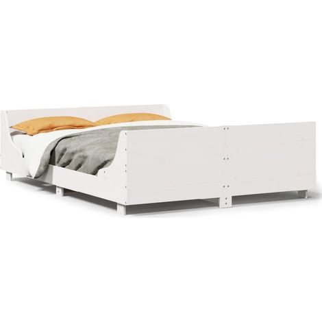 Maison Exclusive - Letto senza Materasso Bianco 140x190 cm Legno Massello di Pino