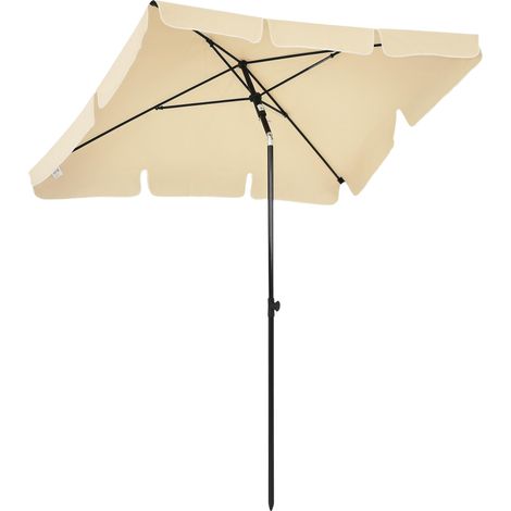 Parasol de jarden rectangulaire et réglable avec mât en alumenium, 2 x 1,3 x 2,5 m, beige, parfait pour profiter de l'ombre et de la protection solaire dans votre jardin, sur votre balcon ou à la p... (1/5)