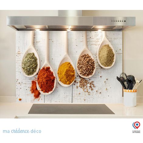 Fond de hotte : Epices sur bois 2 - Alu composite - 60 cm - 45 cm (1/5)