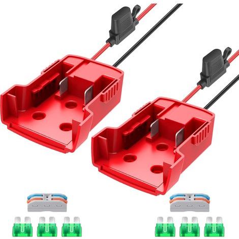 2er-Pack Milwaukee M18-Akku-Netzadapter, 8-V-Akkukonverter mit Sicherungen und Anschlüssen, 12-AWG-Kabel, Stromanschluss für RC-Autos, Roboter und RC-Trucks.