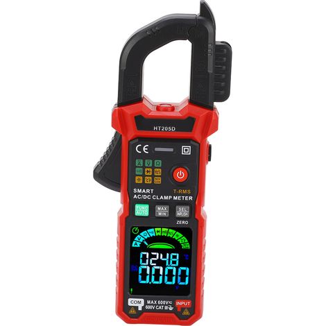 Stromzange mit Überhitzungsschutz, Multifunktions-Multimeter mit präziser Messwertanzeige für Strom, Widerstand und Temperatur (1/5)