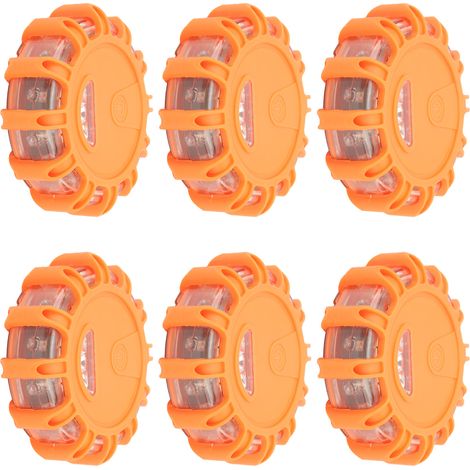 Lot de 6 feux LED 12V étanches anti-poussière, haute luminosité orange pour voiture, camping, urgence, usage domestique et extérieur (1/5)
