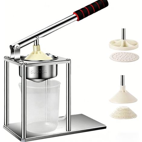 Presse-agrumes manuel en acier inoxydable, poignée ergonomique, facile à nettoyer, format compact et portable pour la maison et la cuisine. Idéal pour les oranges, les citrons, les grenades et les pur (1/5)
