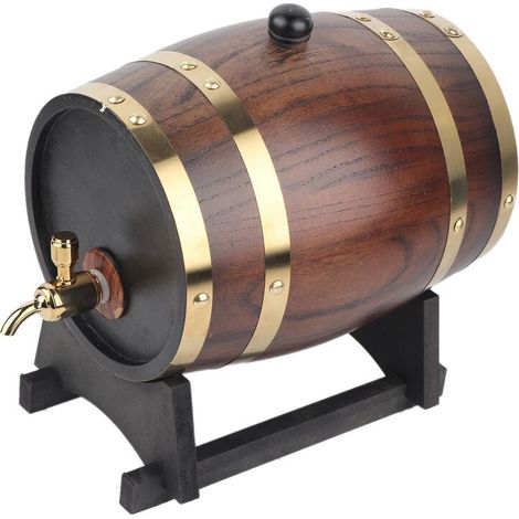 Jeffergarden 3L Style rétro en bois de chêne vin rouge brandy whisky baril ft seau conteneur avec robinet-DOU