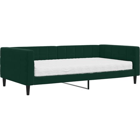 Maison Exclusive - Divano Letto con Materasso Verde Scuro 100x200 cm in Velluto
