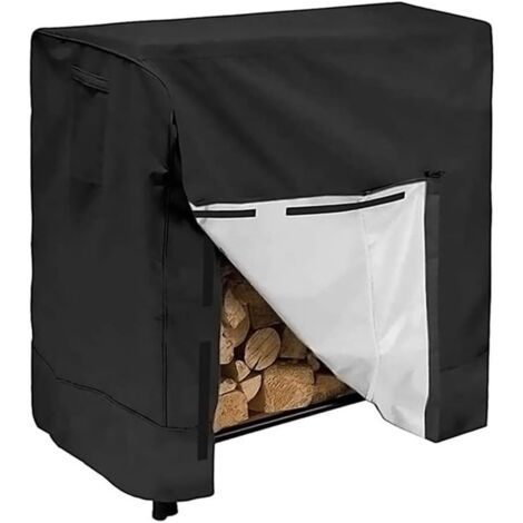 Housse de protection pour bûches de bois de chauffage, bâche imperméable et résistante en tissu Oxford pour cadre en bois (carré, 123 x 65 x 110 cm) (1/2)