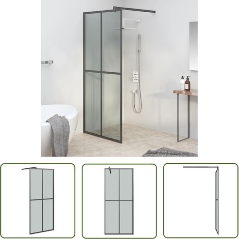 The Living Store Écran de douche 80x195 cm Verre trempé foncé - Écran De Douche - Douche - Cabine De Douche - Pare Brise De Douche - Verre Trempé (1/5)
