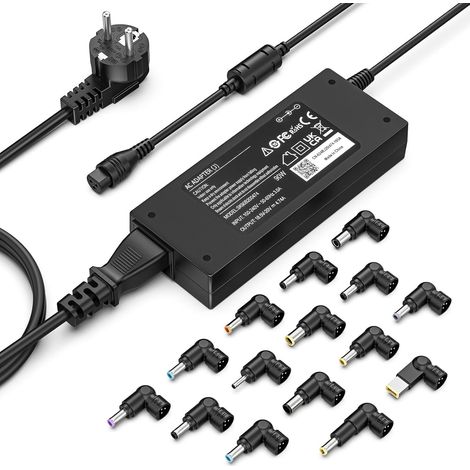 90W Chargeur Universel PC Portable 15V 16V 18V 18.5V 19V 19.5V 20V avec 15 Fiches Adaptateurs (1/5)