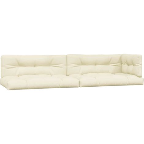 Maison Exclusive - Palettenkissen 5-tlg. Creme Stoff (1/5)