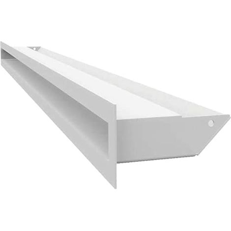 KRATKI griglia di ventilazione AIR  Griglia aria calda 6 x 100 cm  Bianco  Griglia di scarico per ventilazione camino  Presa d'aria con un angolo di 45 gradi  resistente al surriscaldamento (1/4)