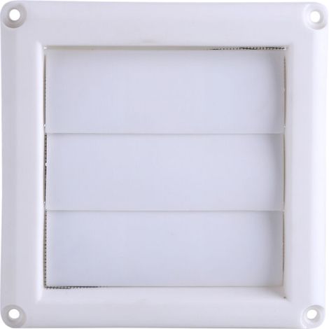 Grille de ventilation murale 15x15 cm à 3 clapets avec filet anti-insectes, design moderne et durable.