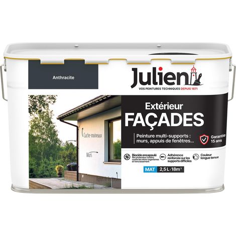 Peinture Multi Supports Facades Extérieur Julien Satin Anthracite 2,5 L