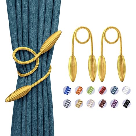 2 Pack Creative and Decorative European Style Twist Curtain Tiebacks for Home and Office Window (Gold) (1/5)