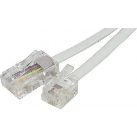 exertis Connect Cordon téléphonique RJ11 vers RJ45 Blanc - 7.00M (911746)