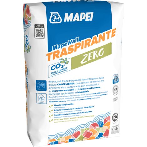 Mapewall traspirante intonaco fondo bianco fibrorinforzato 25 kg (1/5)