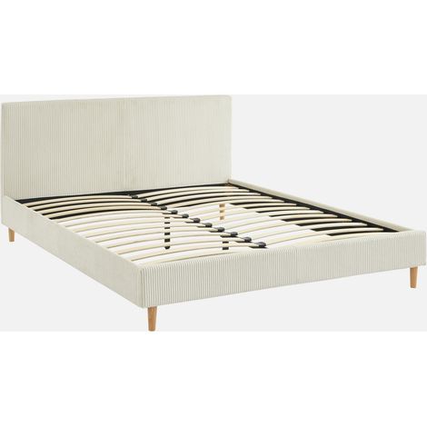 Cama con somier y cabecero 160x200cm, acabado en pana fina