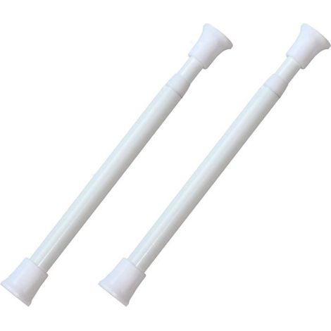 Tringles à rideaux réglables - Lot de 2 tringles - Dimensions ajustables 40-70 cm - Blanc - Installation sans perçage (1/3)