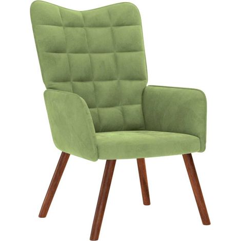 Sillón de relax de terciopelo verde claro (1/5)