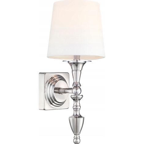 Applique da parete Austin nichel bianco Cosmo Light W01118NI-WH paralume E27 (1/3)