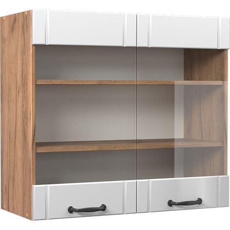 Armoire en verre Fame-Line, Blanc campagne, 80cm, Vicco