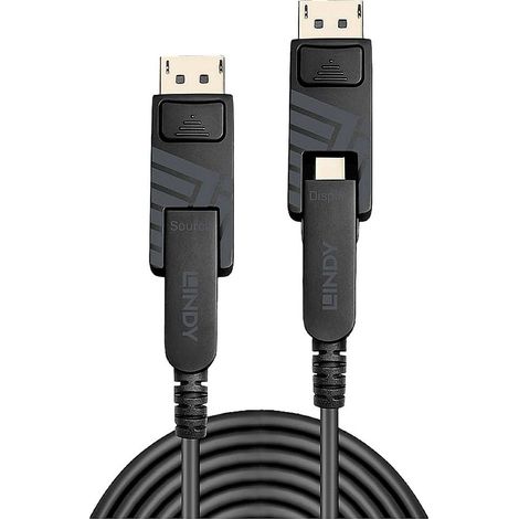 Câbles et adaptateurs audio vidéo LINDY 20m Fibre Optic Hybrid Mini DP (1/4)